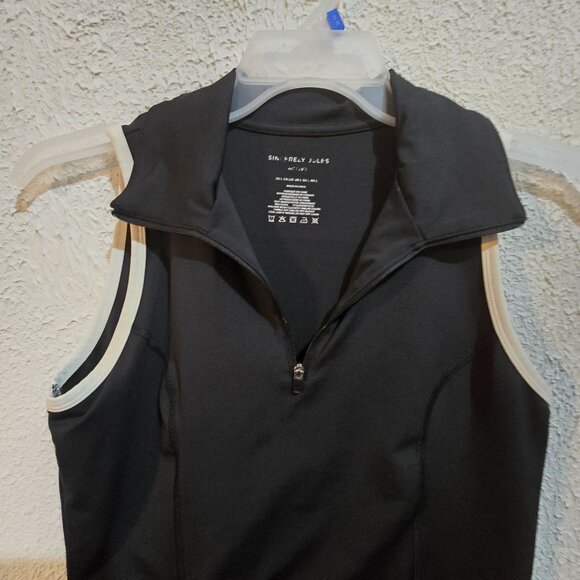 Sincerely Jules Active Womens Sleeveless Black Dress size L With Zip Collar - Picture 5 of 5